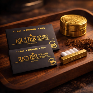 Custom 3 in 1 Organic <b>Rolling</b> Paper <b>Kit</b> King Size Eco Unbleached Filter Tips OEM Wholesale Factory Price - Product Image 1