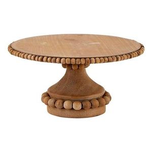 Support à gâteau rond en bois fait main, présentoir à dessert, piédestal en noyer brun KAYANN d'Uttar Pradesh pour mariage, brunch, fête - Product Image 2