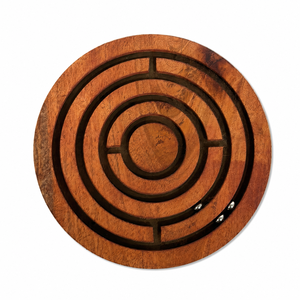Jeu de société en bois Labyrinthe |   Puzzle de labyrinthe en marbre et bois fait main |   Jeu d'équilibre pour enfants et adultes |   Cadeau de voyage, jouet - Product Image 1