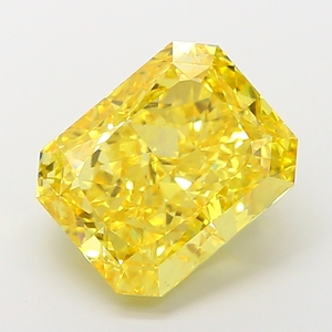 Diamant de laboratoire CVD certifié, taille coussin, jaune vif, luxueux et étincelant, pour la création de bijoux fins, pierre précieuse non montée. - Product Image 1