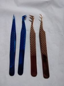 Pinces à cils en acier inoxydable de haute qualité à pointe dentelée, logo personnalisé, outils de beauté en gros pour extensions de cils, antistatiques - Product Image 3