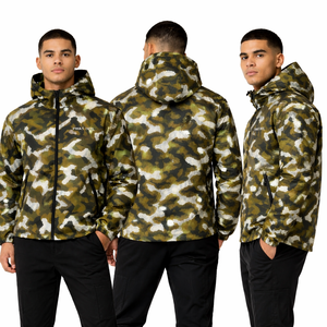 Men's Camo Casual Polyester Zip Jacket Lightweight Hooded Outerwear Streetwear Y2K Private <b>Label</b> Factory Supplier men's jackets - Product Image 6