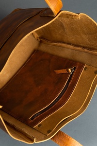 Sacs fourre-tout en cuir véritable faits à la main de haute qualité sacs à main pour femmes grande capacité conception ouverte fermeture à glissière en métal résistant à l'eau - Product Image 4