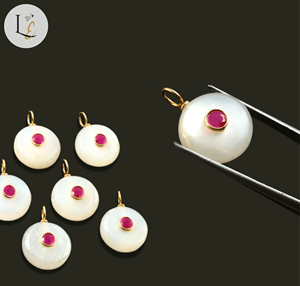 Natural White Moonstone Round Gemstone Inlay Pendant 925 Sterling Silver Pendant Charm For Women Girls Jewelry Making Wholesale - Product Image 5