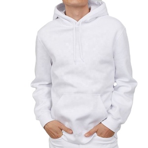 2021 Unisex hombres 100% algodón logotipo personalizado bordado de talla grande Sudadera con capucha de gran tamaño forro en blanco sólido Sudadera de punto - Product Image 1