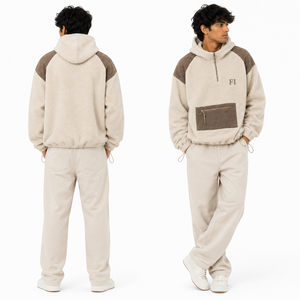 High Quality Oversized Sweatshirt Custom Embroidered Logo Half <b>Zip</b> Front <b>Pocket</b> Raglan Sleeve Casual Winter Wear Men's <b>Hoodies</b> - Product Image 2
