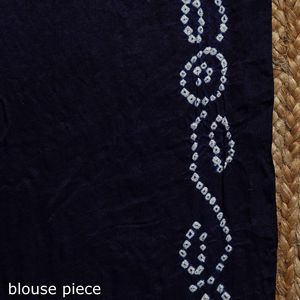 Sari Bandhani de seda pura hecho a mano para mujer - Product Image 4