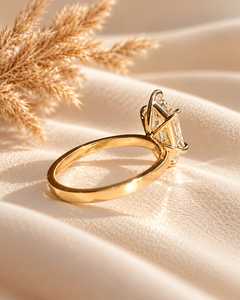 Bague de fiançailles solitaire en diamant de laboratoire taille hexagonale 2 carats, or massif 10K 14K 18K, bijoux fins certifiés IGI, couleur E, pour femme - Product Image 3