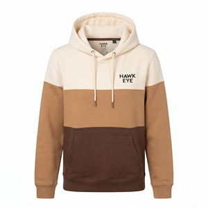 Sweat-shirt à capuche décontracté pour femme, trois tons, manches longues, coupe classique avec poche - Product Image 4