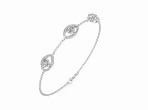 Auras Vision Halo Diamond Chain Bracelet 9kt 14kt 18kt Yellow <b>Rose</b> White <b>Gold</b> 0.877 Carat 69 Natural Diamonds Fine Jewelry - Product Image 4