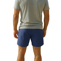 Shorts Bermuda décontractés pour hommes, couleur bleu uni, avec cordon de serrage, taille élastique, respirants, anti-plis, séchage rapide