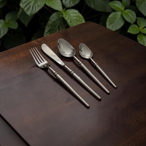 Silver Plated Cutlery Set Minimalist Design <b>Mirror</b> Finish Long Handle Durable Metal Fork Spoon Wedding Tableware - Product Image 1