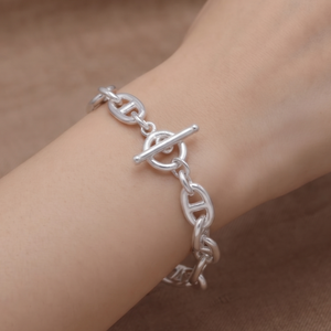 Pulsera de Plata de Ley 925 con Diseño Geométrico Vintage de Moda para Hombre y Mujer, Cadena de Ancla Hecha a Mano |   Disponible al por Mayor - Product Image 6
