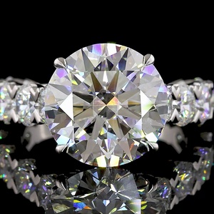 Wholesale 4ct Round Brilliant Cut Moissanite <b>Ring</b> with IGI Certified 18K White <b>Gold</b> VVS1 Engagement Wedding <b>Ring</b> for Women - Product Image 3