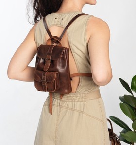 Sac à dos mini en cuir véritable personnalisé de qualité supérieure pour femmes, petits sacs de voyage et étuis, sac à dos pour femmes LSBP-0010 - Product Image 2
