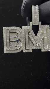 Colgante VVS Moissanite Iced Out de Plata de Ley 925, Estilo Hip Hop para Hombre y Mujer, Colgante Personalizado con Nombre y Letras, Colgante de Rapero - Product Image 4