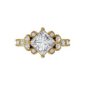 Brilliant Princess Cut Lab Grown Diamond <b>Ring</b> 925 Silver 9kt, 14kt, 18kt Gold Diamond <b>Rings</b> for Women's Engagement <b>Ring</b> - Product Image 3