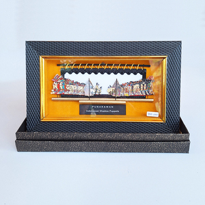 Marionetas de Sombra de Cuero Punakawan Indonesias Hechas a Mano, Caja de Sombra con Marco, Obra de Arte Cultural Tradicional, Decoración de Mesa de Oficina - Product Image 2