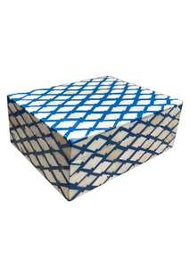 Caja de Joyería con Incrustaciones de Hueso, Rectangular, Azul y Blanco, Patrón Geométrico, Diseño Oriental, Caja de Almacenamiento, Contenedor Decorativo para Dormitorio - Product Image 2