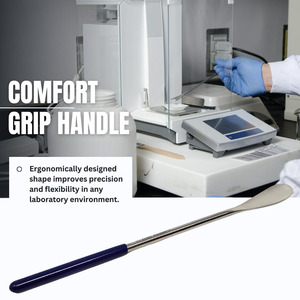 Cuillère plate de laboratoire en acier inoxydable, spatule d'échantillonnage avec poignée ergonomique pour l'échantillonnage, le mélange et le brassage en laboratoire scientifique - Product Image 2