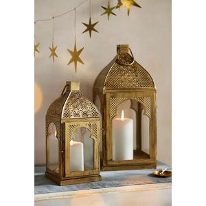Ensemble de lanternes anciennes en métal, style marocain, petites et grandes tailles, en fer forgé, lanternes du Ramadan pour la décoration de la maison et du jardin - Product Image 3