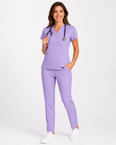 Ensemble de blouses médicales unisexe Webson vert olive en coton avec poche pour stéthoscope, uniformes d'hôpital en tissu jersey, prix abordable, vente en gros, personnalisable - Product Image 2
