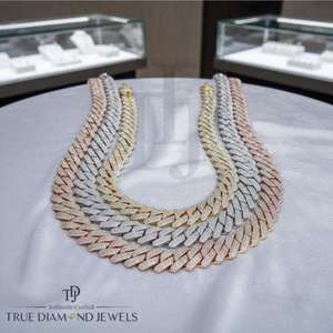 Mens <b>Cuban</b> <b>Link</b> <b>Chain</b> 925 Sterling <b>Silver</b> 10K 14K Gold Hip Hop Necklace Iced Out Bling <b>Chain</b> Luxury Statement Jewelry for Him - Product Image 5