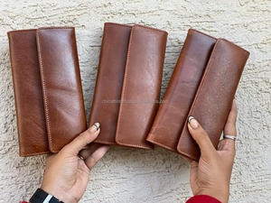 Pochette en cuir Crunch élégante attrayante femmes pochette en cuir Vintage marron portefeuille pochette multi-utilisations - Product Image 5