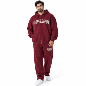 MANGOES FASHION Unisex Hooded Full <b>Zip</b> 100% Cotton Solid Color Joggers Eco-Friendly Breathable Quick Dry Lightweight Streetwear - Product Image 1