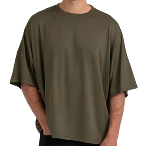 T-shirt long unisexe Qelonto personnalisé avec motif, coupe oversize, 220 g/m², 100 % coton épais, écologique, décontracté, vierge à imprimer, pour hommes et femmes - Product Image 6