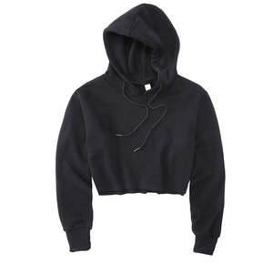 Custom Women Cropped Hoodie Fleece Pullover Long <b>Sleeve</b> Casual Streetwear Fitness Private Label OEM ODM Clothing Manufacturer - Product Image 1
