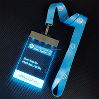 Porte-badge d'identification personnalisé pour employé, avec LED de luxe de 3 mm d'épaisseur, alimenté par batterie, gravure, impression numérique, film UV