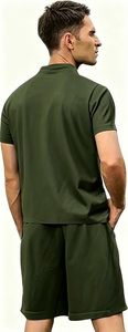 Conjunto de Pantalones Cortos Deportivos para Hombre, Talla Grande, Transpirables, de Secado Rápido, con Logotipo Personalizado, Dos Piezas, OEM, 100% Algodón - Product Image 3