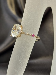 2 CT Oval lab grown Diamond Engagement <b>Ring</b> 14K Solid Gold IGI Certified Luxury <b>Wedding</b> Anniversary Birthstone <b>Ring</b> - Product Image 3