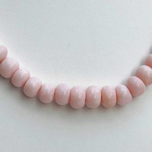 9mm-11mm Natural Pink Opal Smooth Rondelle Beads Jewelry Excellent Quality Opal Beaded Handmade <b>Necklace</b> Wholesale Supplier - Product Image 3