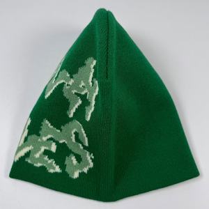 Nuevo Gorro de Invierno Clásico Unisex, Colorido, Cálido, Tejido, Sin Puño, con Logotipo Jacquard Personalizado, Gorros Verdes - Product Image 3