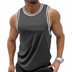 Débardeur de basketball rayé à col rond, léger, pour l'entraînement et la gym, coupe athlétique - Product Image 5