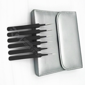 แหนบต่อขนตาปลายแหลมสแตนเลสคุณภาพสูงเคลือบผงสีดำขายดีจาก RMI - Product Image 4