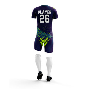 Conjunto de Camiseta y Pantalones Cortos de Fútbol para Hombre, Sublimados, Transpirables, de Poliéster, Ajuste Atlético, para Todas las Temporadas, Uniformes, Venta al Por Mayor OEM ODM - Product Image 3