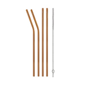 Solid Copper Sip Tubes Premium <b>Metal</b> Drinking <b>Straws</b> Ideal for Serving Refreshing Drinks Smoothies Juices and Iced Beverages - Product Image 2