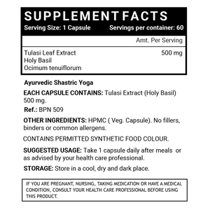 Cápsulas de Extracto de Tulsi (Tulasi), Suplemento Herbal Puro de Albahaca Sagrada, 500 mg, 60 Cápsulas Vegetarianas, Extracto de Planta Botánica - Product Image 2