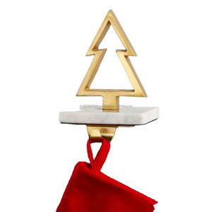Marble and Metal Pine Tree <b>Christmas</b> Stocking Holder Extra Advance Quality Stocking Hook Marble Base Unique Holder Hot <b>Sale</b> - Product Image 1