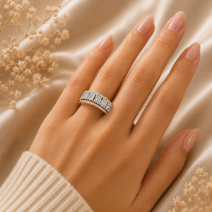 Authentic <b>Emerald</b> Cut Lab Grown Diamond <b>Ring</b> 925 <b>Silver</b> 9kt, 14kt, 18kt Gold <b>Rings</b> for Women's Jewelry Making Engagement <b>Rings</b> - Product Image 2