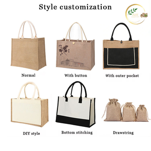 Sac en jute de haute qualité avec logo personnalisé, sac fourre-tout promotionnel imprimé pour la publicité d'entreprise - Product Image 2