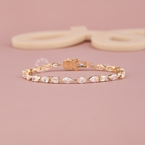 New Design Multi Shape Diamond <b>Bracelet</b> <b>Bangle</b> Lab Created 10K 14K 18K Solid Gold Diamond <b>Bracelet</b> with VVS Clarity for Women's - Product Image 4