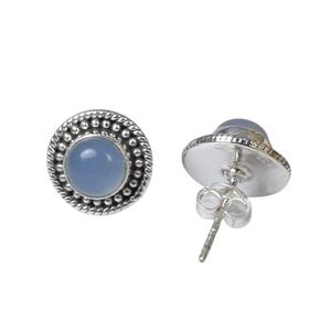 Calcédoine bleue pendentif chaîne de pierres précieuses en argent Sterling 925 avec chaîne pendentif élégant mai cadeau de naissance pour anniversaire - Product Image 1