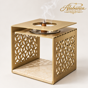 ALABANZA ENTERPRISES - Quemador de Incienso de Madera de Lujo con Recipiente Interior de Acero Inoxidable, Ecológico, Incienso Indio, Oud Árabe para el Hogar - Product Image 1