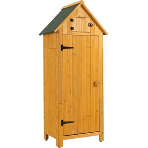 Armadio Portautensili da Esterno Resistente e Robusto, Casetta da Giardino in Legno di Abete con Porta Singola e Telaio in Metallo per Giardino e Cortile - Product Image 1