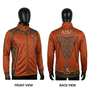 Veste d'entraînement de cricket pour hommes, haute qualité, tissu polyester 260 GSM, design à panneaux vert néon et noir, logo personnalisé sublimé - Product Image 3