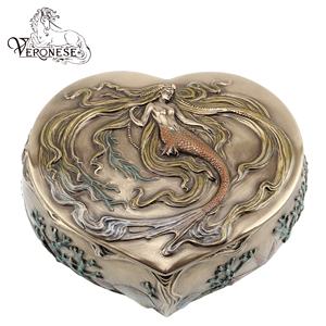 VERONESE DESIGN MERMAID & DOLPHIN MIRROR LUXURY <b>HAND</b>-PAINTED ART NOUEAUY & ART DECO EUROPEAN HOME DECOR RESIN CRAFT - Product Image 2